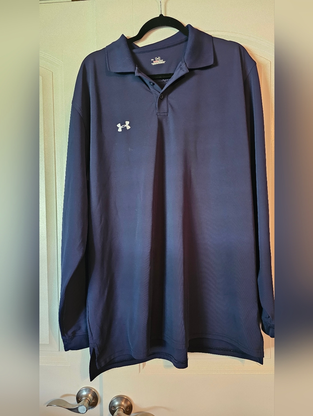 Mens Long Sleeve Under Armour Polo Heat Gear Size XL